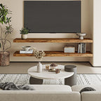 Fixwal Long Shelf for Wall, 47" Long Heavy Duty Wall Mounted Floating Shelves for Living Room, Bedroom, Bathroom and Kitchen,