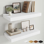Fun Memories 24 Inch Floating Shelves Wall-Mounted, 12 Inch Deep Wall Shelves, 24 x 12 Floating Shelf, Deep Storage Shelf for