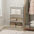 Furinno Reed Closet Organizers and Storage, 3-Tier Closet Organizer, Open Shelf Closet Storage, for Wardrobe, Bedroom, Living