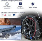 NEOCHIAEVO Auto Tightening Snow Chains Tire Chains, 4.6mm Diameter, 1-Minute Quick Install, Universal Fit for Car/SUV/Pickup 
