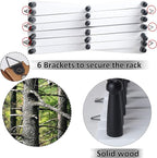 WEBI Accordion Wall Hanger,Expandable Wooden Coat Rack,Accordion Hat Rack for Wall for Hats,20 Peg Hooks,Black White,2 Packs