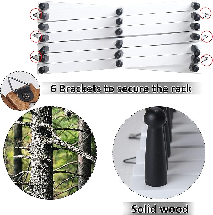 WEBI Accordion Wall Hanger,Expandable Wooden Coat Rack,Accordion Hat Rack for Wall for Hats,20 Peg Hooks,Black White,2 Packs