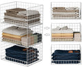 Yociyoga Closet Organizers and Storage Basket- 3-Tier Stackable Storage Bins, Foldable Closet Shelf Organizer Basket, Stackab