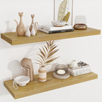Fun Memories Deep Floating Shelves, 36" W x 12" D Wood Floating Shelves for Wall, 2 Pack Extra Deeper & Thicker Wall Mounted 