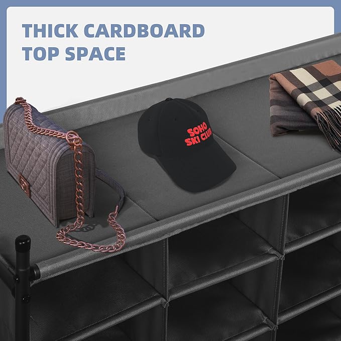 STORAGE MANIAC Stackable Shoe Cubby Organizer, Free Standing Shoe Cube Rack for Entryway, Bedroom, Apartment, Closet, 20-Cube