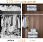 TAILI 8 Pack Vacuum Storage Bags, Cube Combo Space Saver Bags (3 Jumbo +5 Medium), Vacuum Seal Bags for Clothing, Bedding, Co