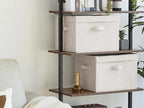 StorageWorks Fabric Storage Bins with Lid, Decorative Storage Boxes for Shelves, Stackable Closet Organizer Basket with Handl