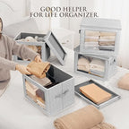 Homsorout Fabric Storage Bins with Lids, Large Storage Cubes with Window, Fabric Storage Baskets Bins for shelves, Closet Sto