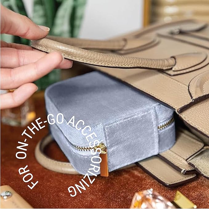 Benevolence LA Plush Velvet Jewelry Box | Travel Jewelry Case Organizer with Mirror | Featured in Oprah's Favorite Things | B