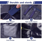 6 Pack Moving Bags with Full-Open Side Zipper, Extra Large 93L Heavy Duty Waterproof Foldable Storage Totes for College Dorm,