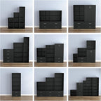 Homes: Inside + Out Apexa 4-Cube Storage Organizer Shelves, Stackable Wood Bookcase Fits Cubby Bins for Organization, Dorm Te