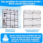 CTTZCKJ Over The Door Organizer For Cruise Ships|Magnetic Door Organizers with 24-Pocket for Cruise Ship|55"x21"|Cruise Over 