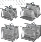 CINPIUK Handbag Dust Bags Clear Purse Storage Organizer for Closet Small to Extra Large Handbags Dust Free Bags Hanging Zippe