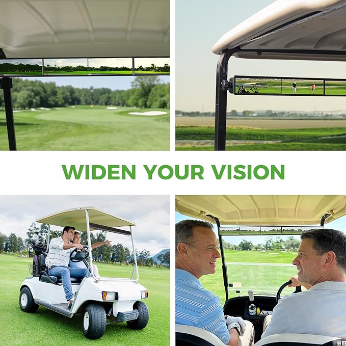 10L0L Universal Golf Cart 5 Panel Mirror for Yamaha EZGO Club Car, Eliminate Blind Spots Wide Angle Rear View Mirror