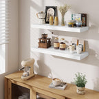 Fun Memories Floating Shelves for Wall, 32 Inch Long Floating Shelves Set of 2, 32 x 10 Wooden Shelves for Wall, Large Storag