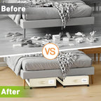 Under Bed Storage with Wheels, Under the Bed Storage Containers with Clear Lids & Label, Underbed Storage Bins, XXL 60L Rolli