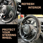 PINCTROT Large Size Comfy Grip Steering Wheel Cover, Anti-Slip Design, 15.5-15.75 Inch(Silicone Gray)