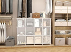 AWTATOS Cube Storage Closet Organizer 12 Cube Storage Shelves with Doors Closet Organizers and Storage Stackable Clothes Orga