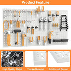 WALMANN Metal Pegboard Tool Organizer Boards with Pegboard Hooks, 24x48 in Tools Organizer Pegboard for Garage, Workbench, Pe