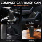 Car Trash Can with Lid - 2-Pack, Interior Accessories for Vehicles, Leakproof Garbage Can with 30 Detachable Trash Bags, Multipurpose Organizers and Storage Solutions for Home and Office