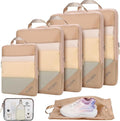 PFEYRPK Lightweight Compression Packing Cubes for Suitcases, Compressible Expandable Travel Packing Organizer with Clear Toil