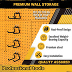 ELEAD 8-Piece Flat Pegboard Hooks, Peg Board Organizer Accessories for Hanging, Fit 1/4" Pegboard, Peg Board Tool Hangers for