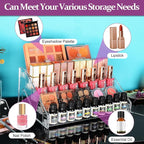 JessLab Nail Polish Organizer, 5-Tier Clear Acrylic Sunglass and Essential Oil Holder, Makeup Organizer for Bathroom Vanity C