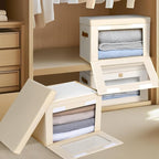 Homsorout Large Closet Storage Bins - Collapsible Storage Bins with Handles & Window, Decorative Boxes with Lids, Fabric Cube