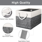 Fab totes Storage Bins [4-Pack], Foldable Storage Baskets for Organizing Toys, Books, Shelves, Closet, Large Storage Box with