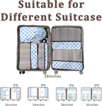 U+U 6 Set Compression Packing Cubes - Ultralight Travel Organizers with Laundry Bag, Space-Saving Suitcase Organizer for Trav