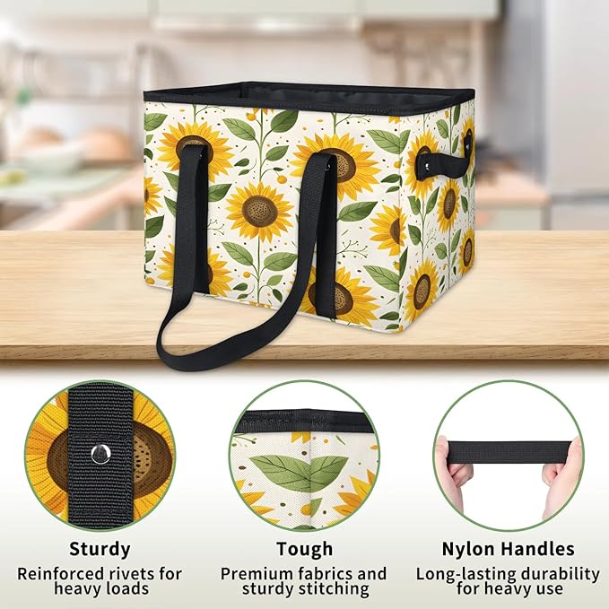 Reusable Grocery Bag, Foldable Large Shopping Tote Bag for Groceries Kitchen Picnic Car Trunk