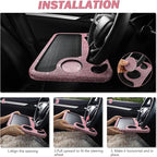 eing Car Eating/Laptop Steering Wheel Desk,Bling Crystal Steering Wheel Tray(16.6"x11.1"(2 in 1)) - Pink