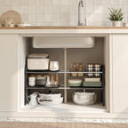 NETEL Under Sink Organizers and Storage, 2 Tier Expandable Under Cabinet Organizer Shelf with 2 Baskets and 6 Panels, Expanda