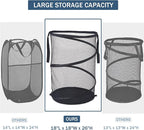 Seiritex Mesh Popup Laundry Hamper 115L Foldable Laundry Basket Extra Large Capacity Collapsible Clothing Storage Basket with