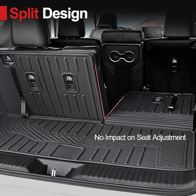 Floor Mats for 2023-2025 2026 Honda Pilot, Cargo Mat with Backrest Mat All Weather TPE Cargo Liner Replacement Protection for 2025 Honda Pilot Accessories Door Sill Guards