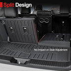 Floor Mats for 2023-2025 2026 Honda Pilot, Cargo Mat with Backrest Mat All Weather TPE Cargo Liner Replacement Protection for 2025 Honda Pilot Accessories Door Sill Guards
