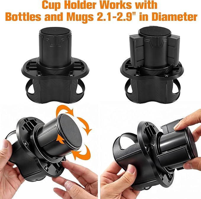Double Cup Holder for Car, 2 in 1 Extra Cup Insert with Expandable Base, Multifunctional Extender Expander Adapter with Elast