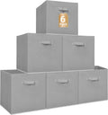 STORAGE MANIAC Storage Cubes, 13 Inch Collapsible Storage Bins with Handles, 6 Pack Fabric Foldable Bins for Organization, Du