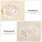 Kuject X-Large Shoe Storage Boxes Organizers Clear Plastic Stackable 12 Pack, Shoe Rack & Holder Substitute, Sneaker Containe