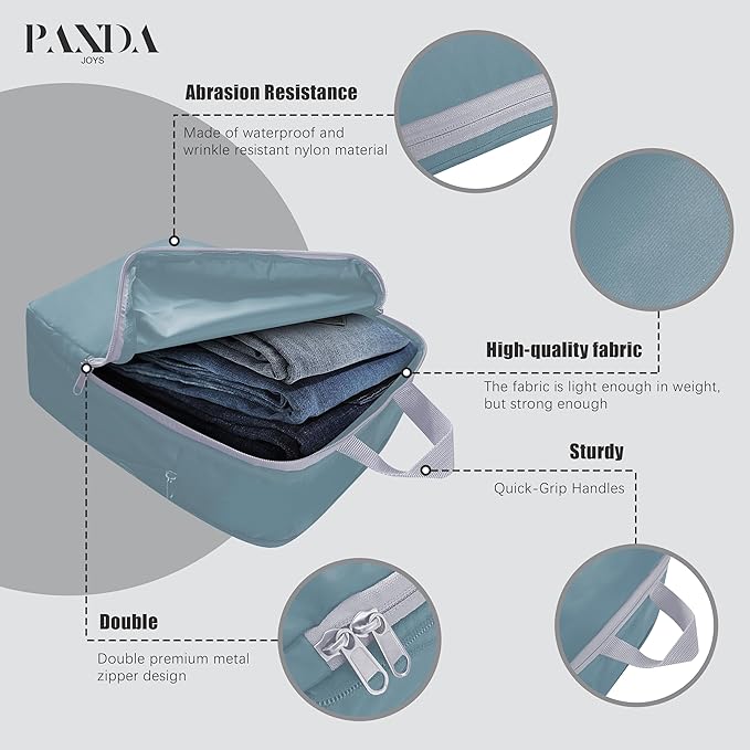 PANDA JOYS 4 Set Compression Packing Cubes Travel - Travel Accessories Expandable Packing Organizers for Carry On - Essential