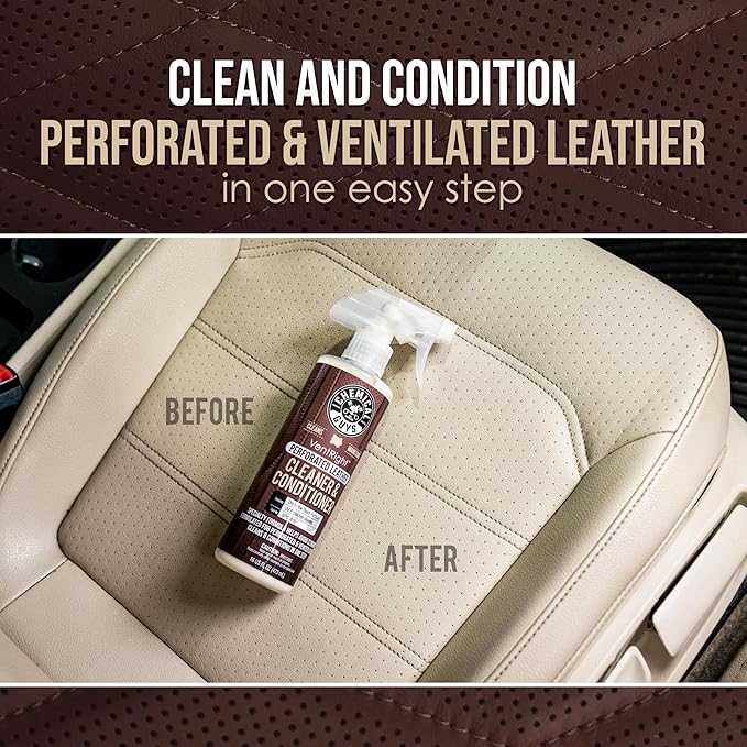 Chemical Guys VentRight Perforated Leather Cleaner and Conditioner Deep Cleaning Leather Cleaner for Ventilated Seats with Ad