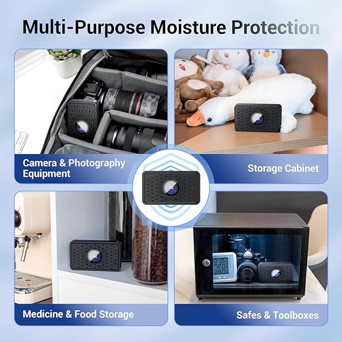 JJC Reusable Desiccant Dehumidifier with 70g Silica Gel, Portable Moisture Absorber for Gun Safe, Camera Lens Electronic Dry