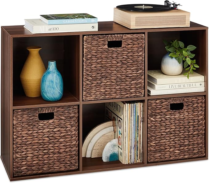 Best Choice Products 6-Cube Storage Organizer, 13.5in Shelf Opening, Bookcase, Display Shelf, Customizable w/ 3 Removable Bac