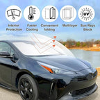 Front Windshield Sun Shade Foldable Car Front Window Sun Shade Windshield Shade Custom Fit for 2016-2022 Toyota Prius Hatchback Block UV Rays Accessories Heat Keep Cooler