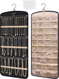BAGSMART Hanging Jewelry Organizer, Necklace Holder Anti-tangle Earrings Rings Hanger with 20 Jewelry Bags Travel Storage Rol