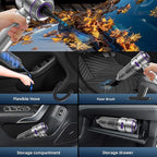 Car Vacuum Cleaner High Power - 22000PA Portable Car Vacuums 4 in 1 Compressed Air Duster & Blower Hand Held Vacuum Cordless 