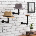 MyGift 3 Pcs Cowboy Hat Holder on Wall, Hat Rack Hooks, Wig Display Helmet Collection Organizer, Baseball Cap Hanger Entryway