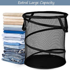 BATTOO Mesh Collapsible Laundry Baskets, Foldable Pop Up Laundry Hamper, Large Laundry Basket Hamper for Laundry, Bathroom, K