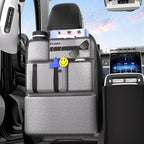 FLORICH PU-Coated Fabric Car Backseat Organizer, Durable Large capaity Seat Back Organizer and Storage with 6 Pocket, Kick Mats Back Seat Protector for Kids Universal Fit