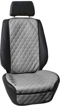 FH Group Car Seat Cushion – Faux Leather Single Front Seat Cover with Front Pockets, Airbag Compatible, Universal Fit Car Sea